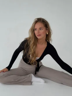 Motion wrap bluse - Jet Black