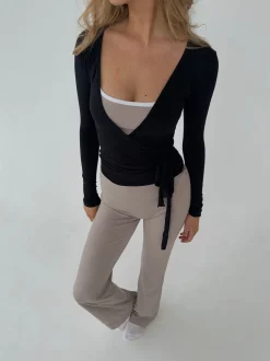 Motion wrap bluse - Jet Black