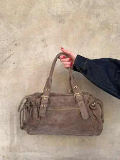 Mura taske i ruskind - Taupe