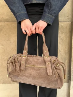 Mura taske i ruskind - Taupe