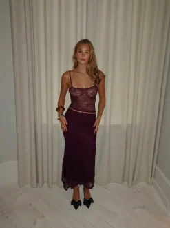 Nadja asymmetrisk nederdel i blonde - Lilla