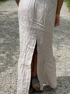 Nathalia nederdel i hør - beige