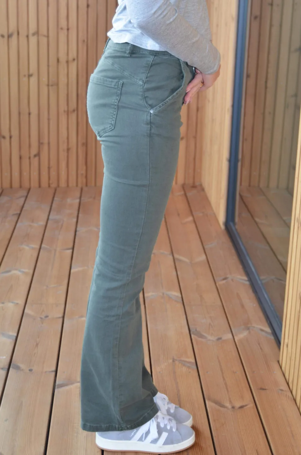 Nettie bootcut jeans - Kaki