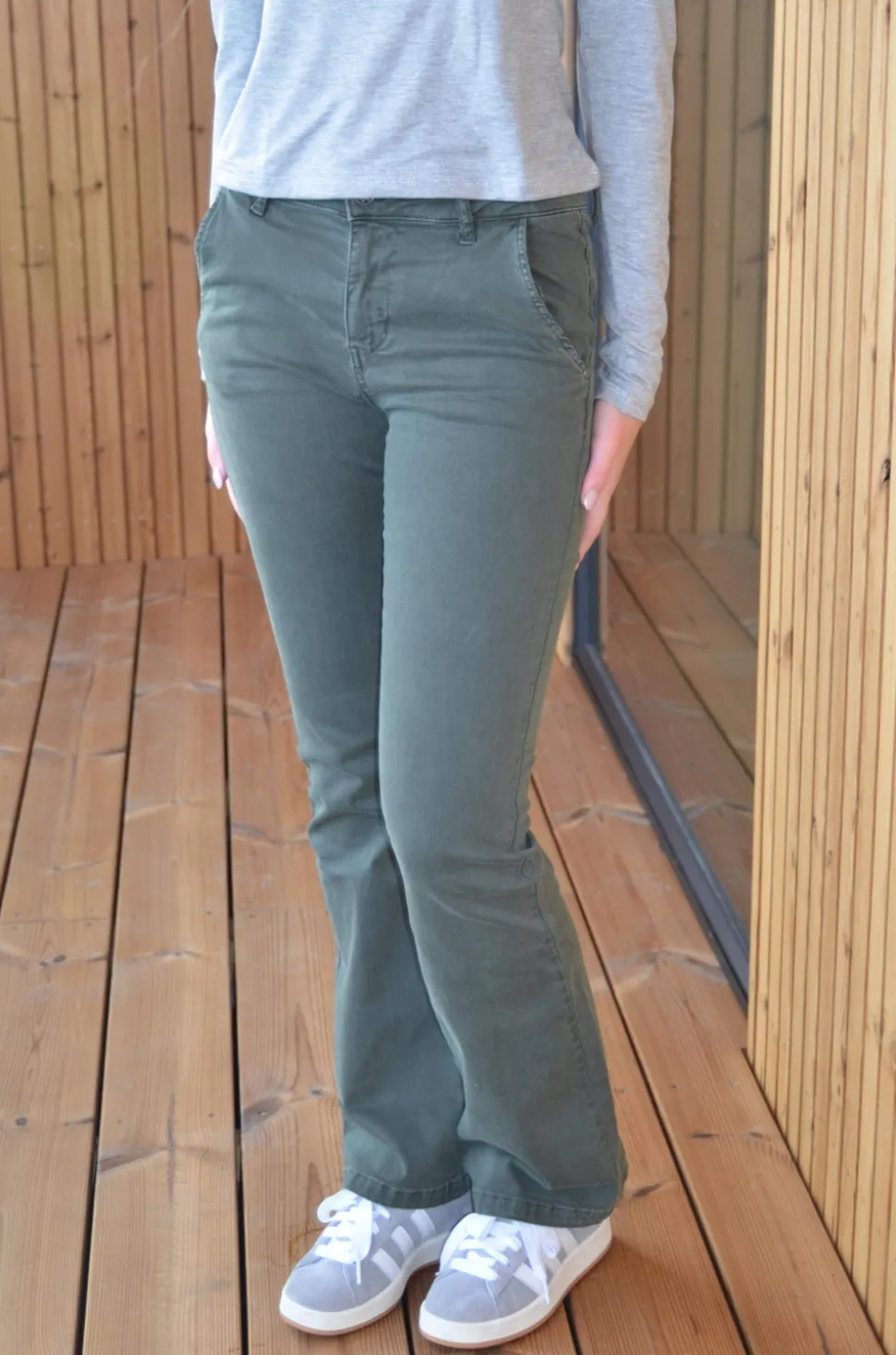 Nettie bootcut jeans - Kaki