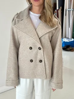 Nicole kort frakke - beige