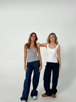 Nuna lavtaljede jeans - Mørk denim