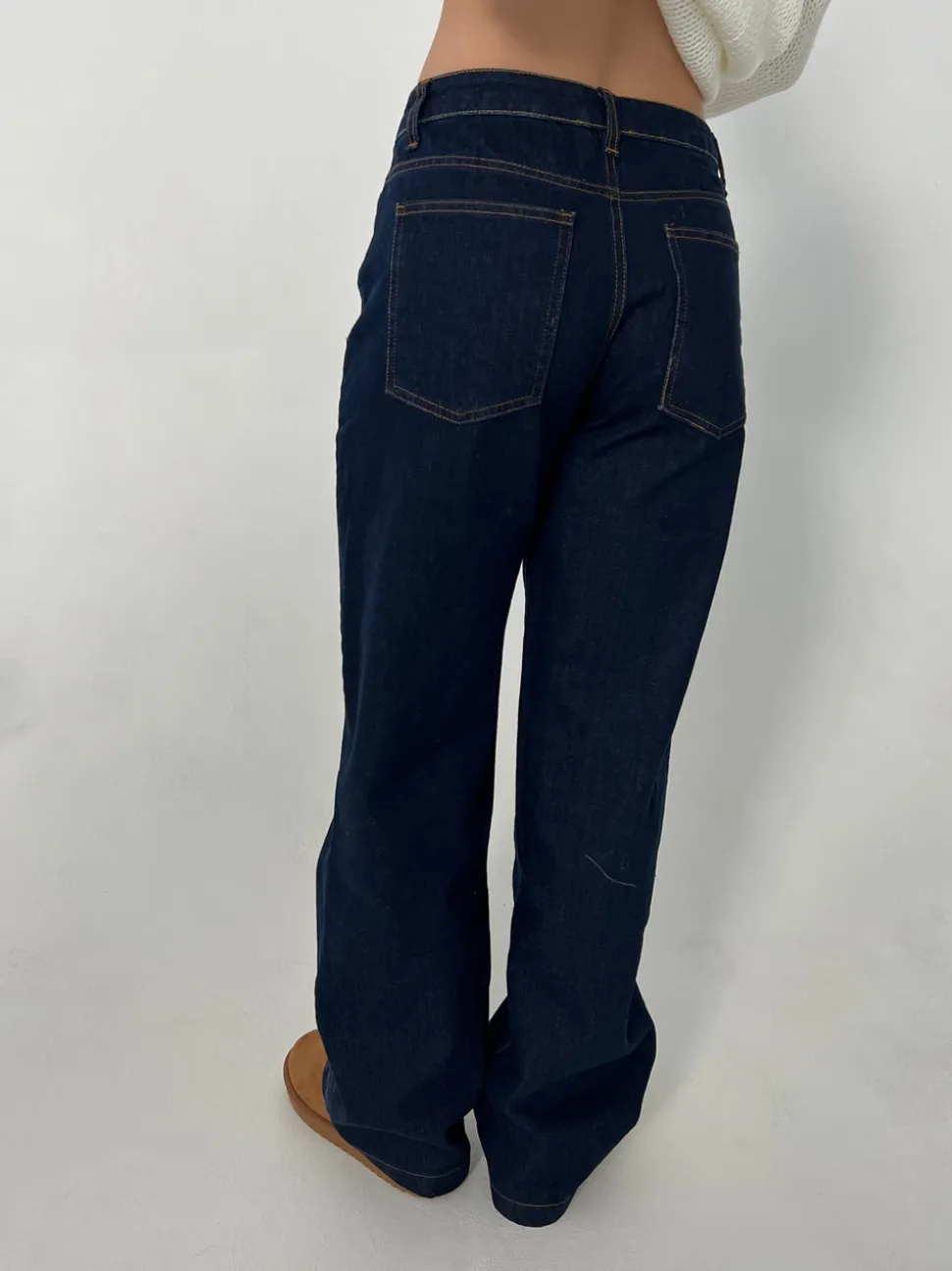 Nuna lavtaljede jeans - Mørk denim