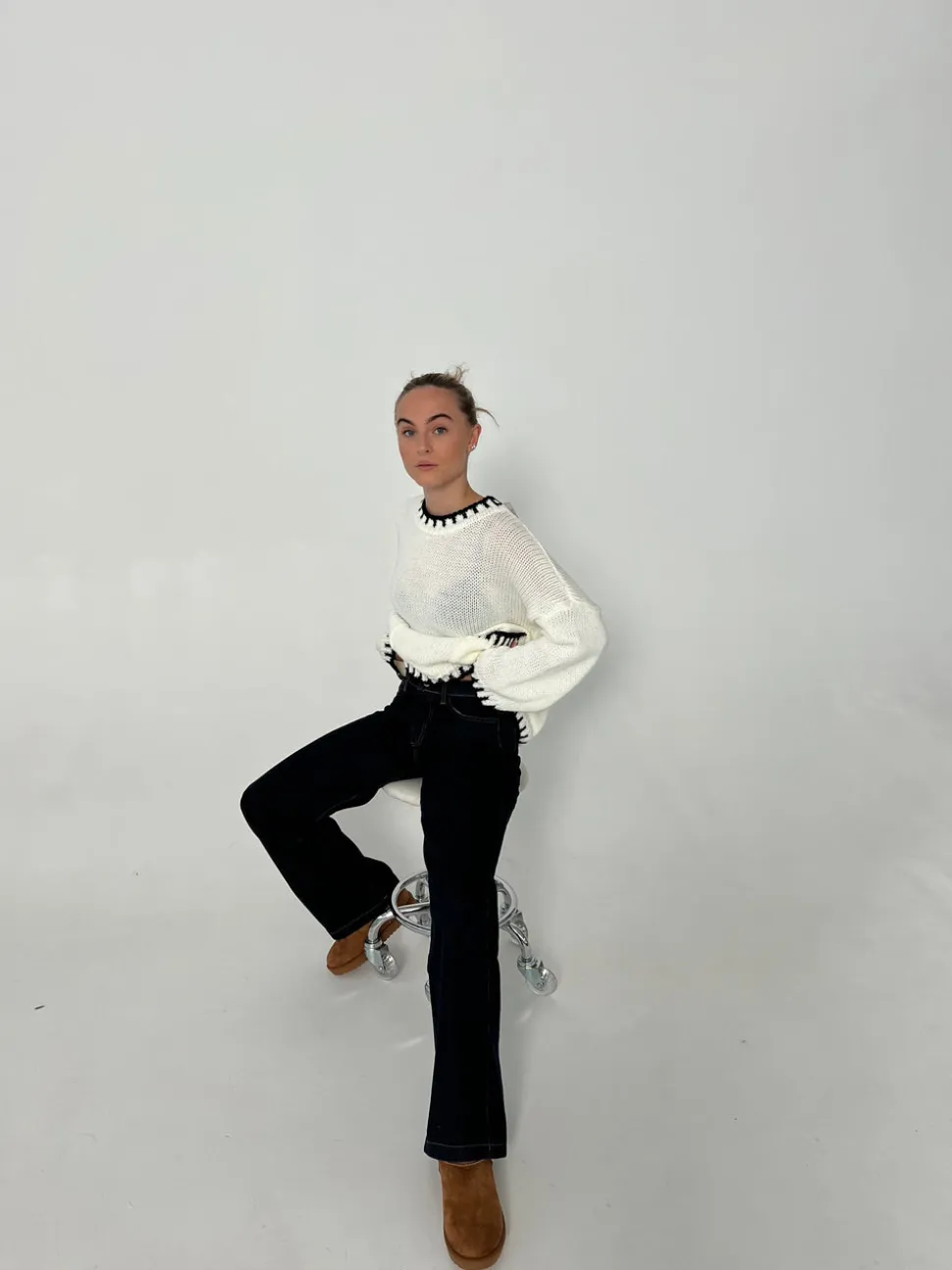 Nuna lavtaljede jeans - Mørk denim