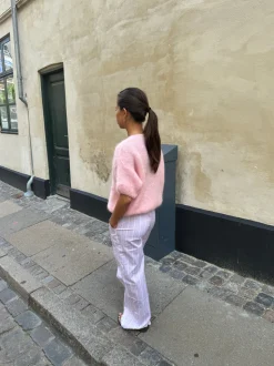 Olivia kortærmet mohair cardigan - Lyserød