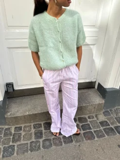 Olivia kortærmet mohair cardigan - Mint grøn