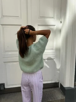 Olivia kortærmet mohair cardigan - Mint grøn
