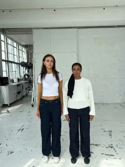 Oversized stjerne jeans - Hvide stjerner