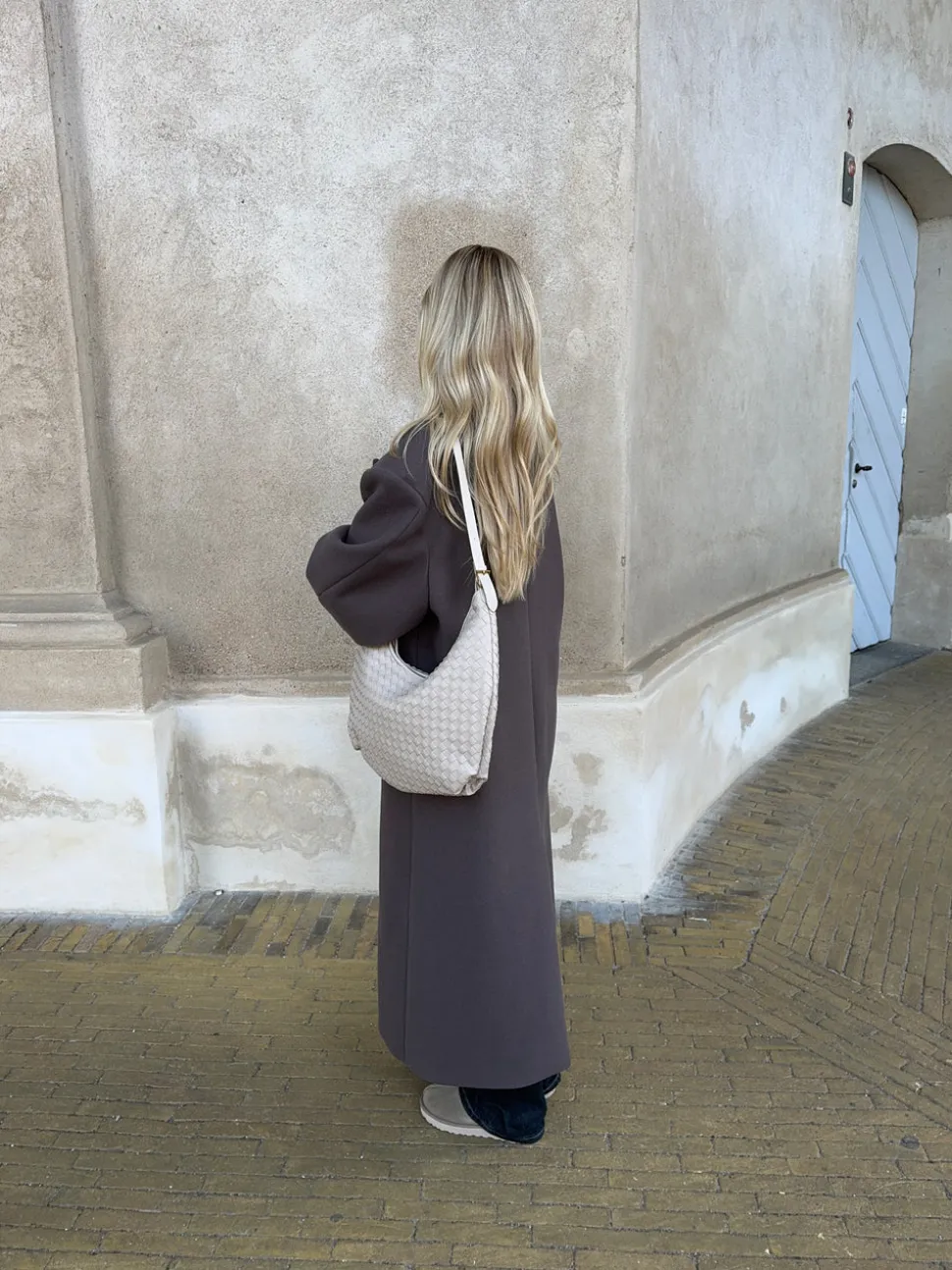 Palma flettet skuldertaske - Beige
