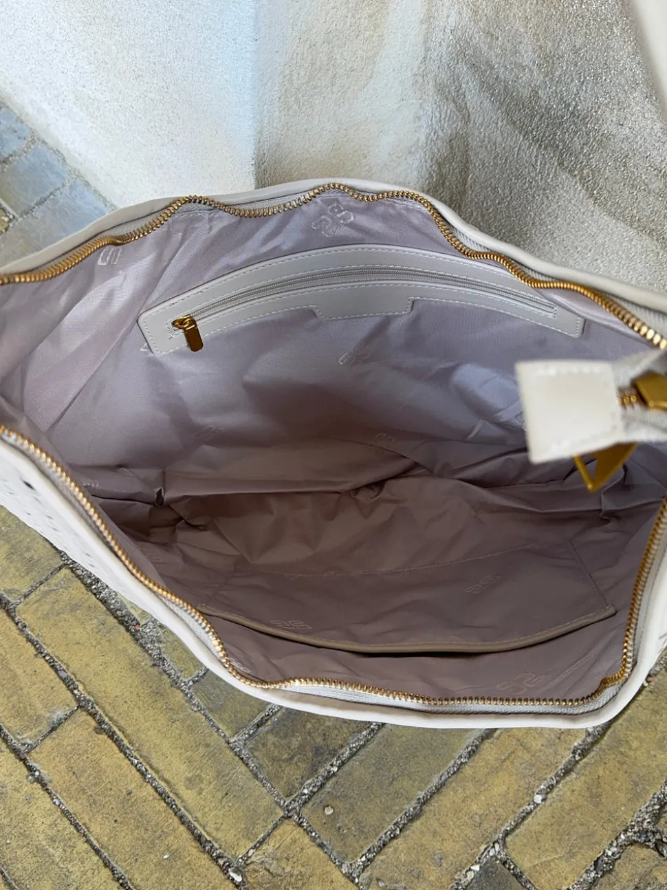 Palma flettet skuldertaske - Beige