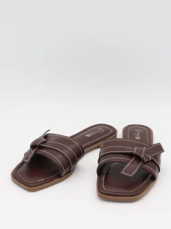 Parisso sandaler med bindedetalje - Mørkebrun