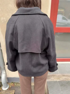 Patricia kort trenchcoat - Sort