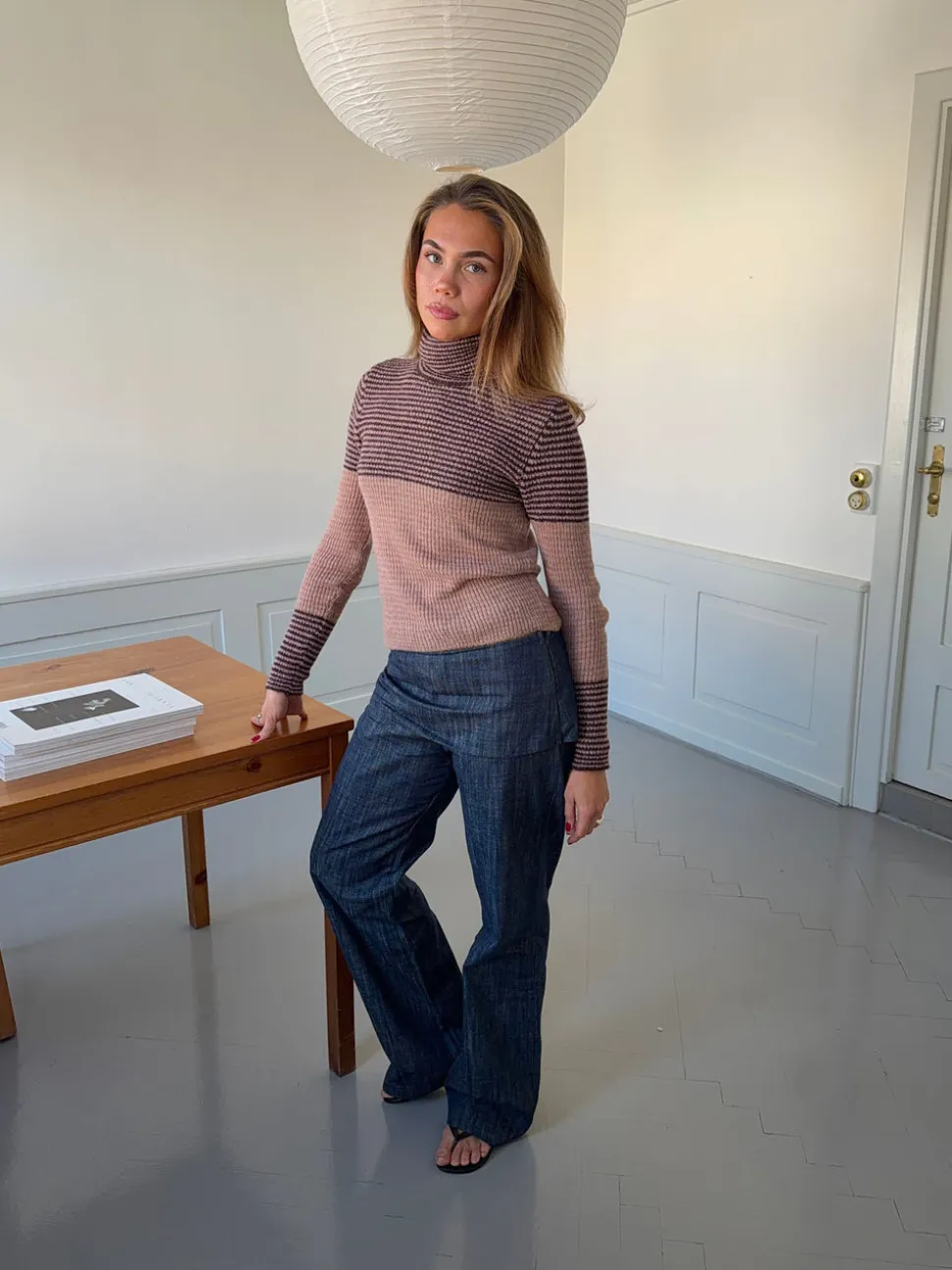 Petra bukser med fold - Blå