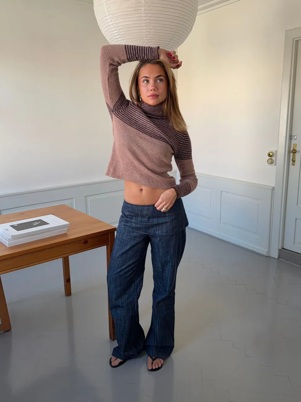 Petra bukser med fold - Blå