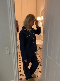 Pinja pyjamas sæt - Navy/hvid