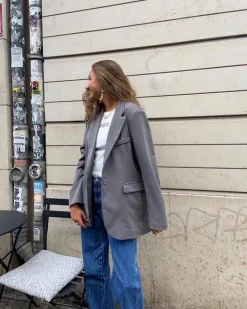 Premium oversized blazer - Grå