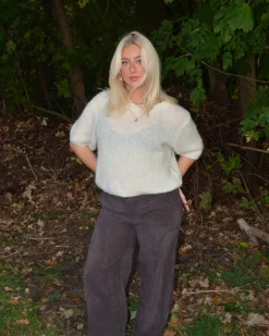 Rancy strikket mohair t-shirt - Off white