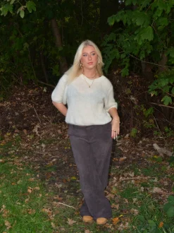 Rancy strikket mohair t-shirt - Off white