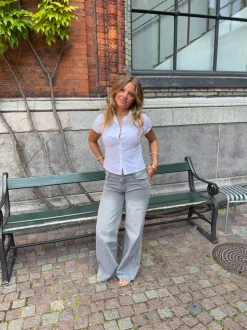 Ranya lavtaljede jeans - Lys grå
