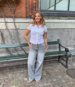 Ranya lavtaljede jeans - Lys grå