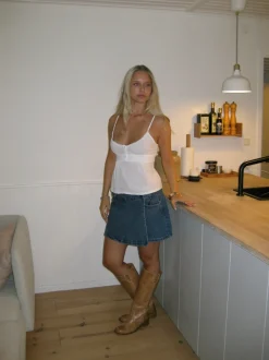 Reena top med bindebånd - Hvid