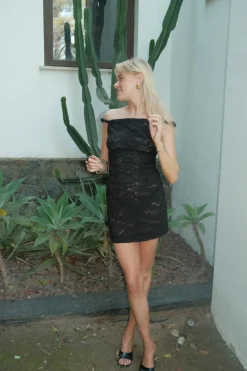 Rhina blondekjole - Sort