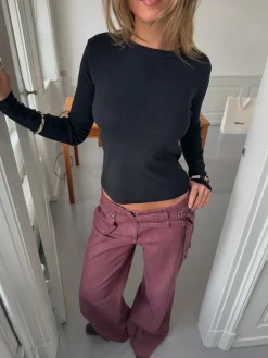 Roleo langærmet bluse - Sort