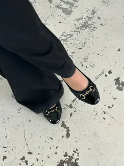 Ronda ballerina sko med mønster - Sort