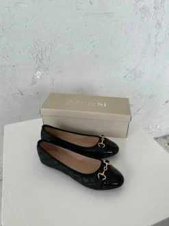 Ronda ballerina sko med mønster - Sort