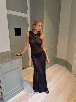 Rosalina kjole med blonder - Sort