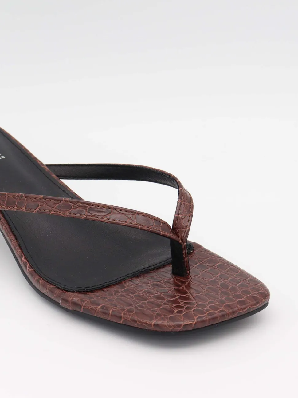 Safine mules med krokodilleprint - Brun