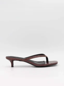 Safine mules med krokodilleprint - Brun