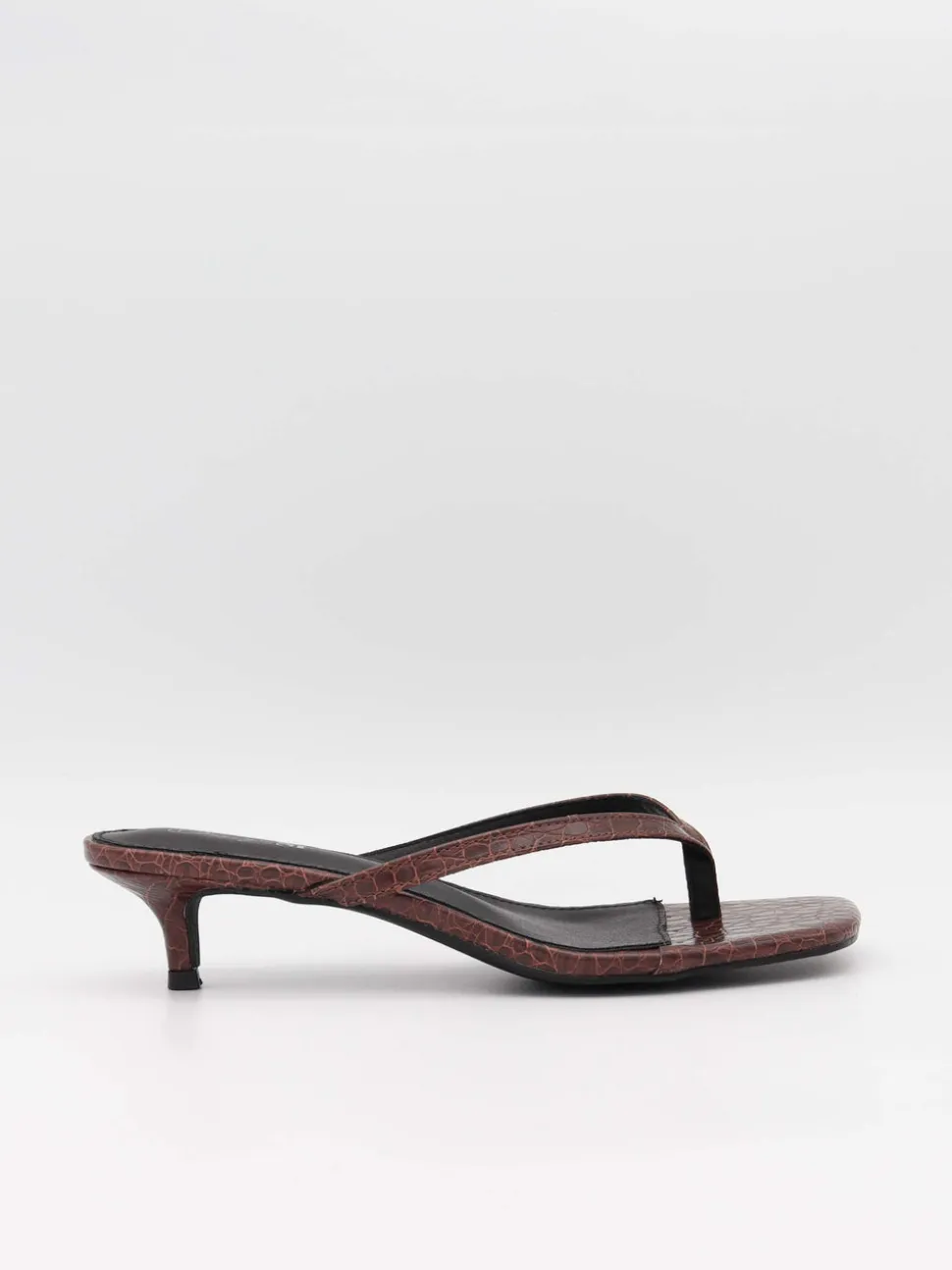 Safine mules med krokodilleprint - Brun