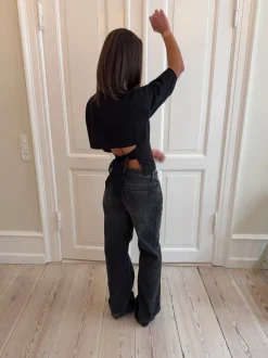 Sage baggy jeans - Mørke grå denim