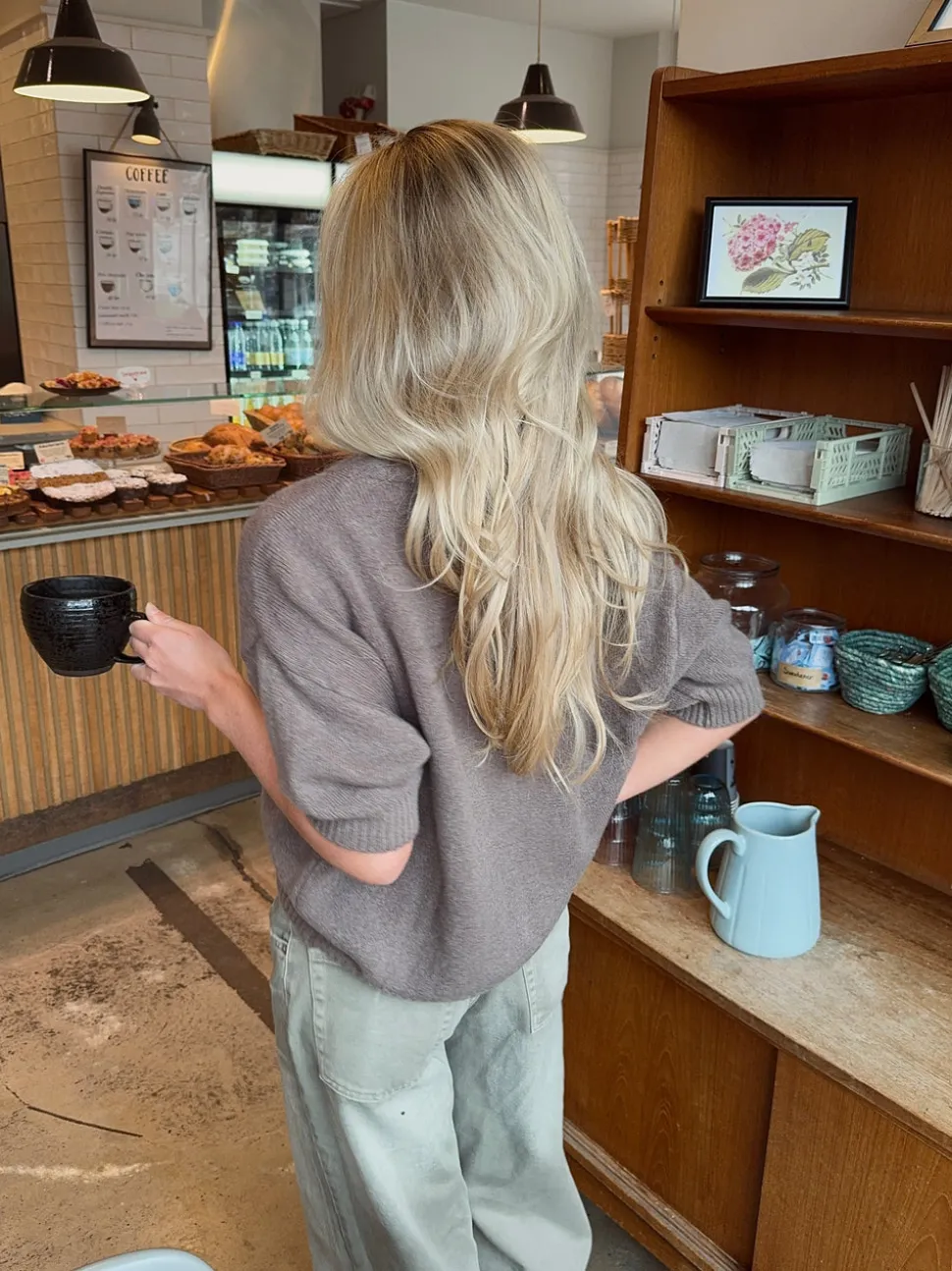 Sakura kortærmet cardigan - Brun