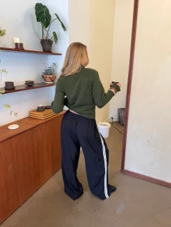 Samantha bukser med stribe detaljer - Sort/hvid