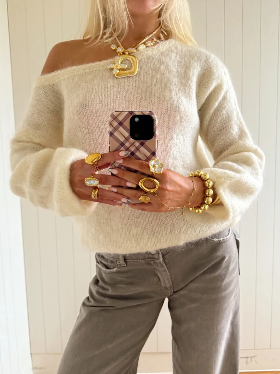 Scandivv fluffy strik - Off white