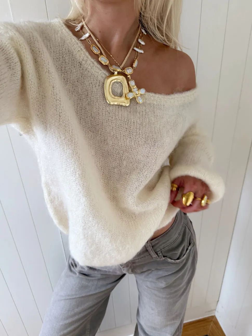 Scandivv fluffy strik - Off white
