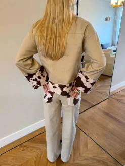Scandivv jeans med koprint - Beige