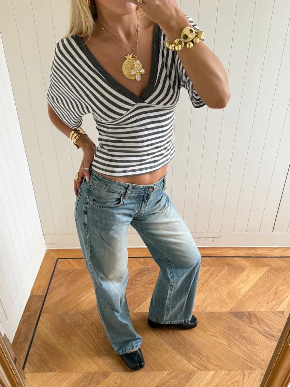 Scandivv lavtaljede jeans - Lys denim