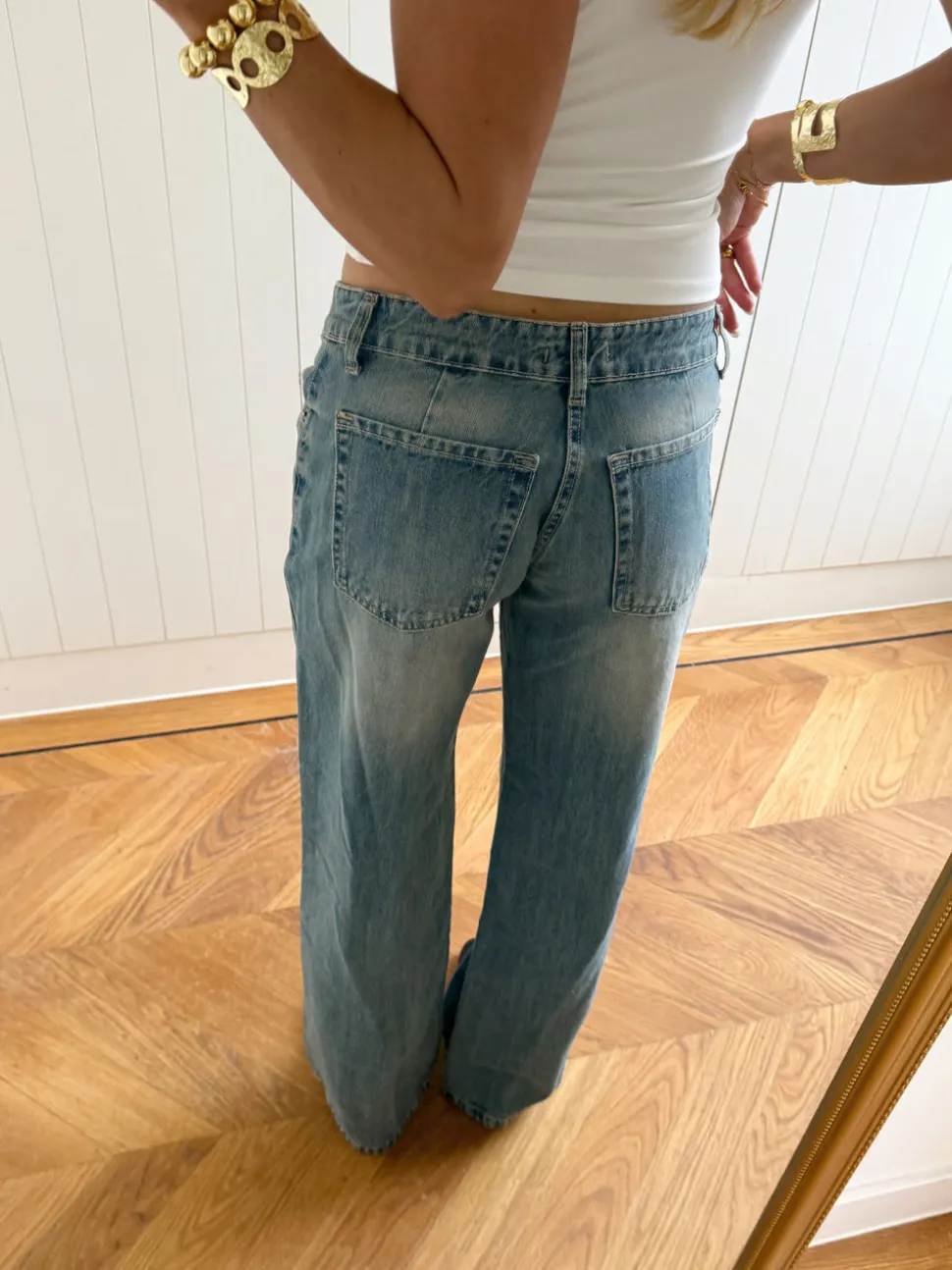 Scandivv lavtaljede jeans - Lys denim