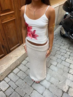 Sefina maxi strikket nederdel - Beige