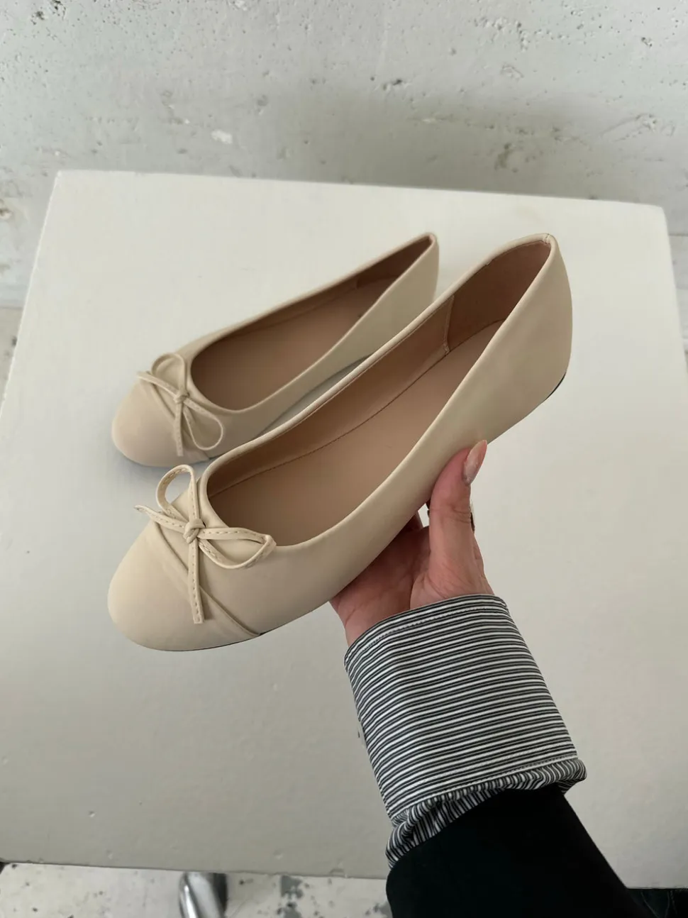 Segovia ballerina sko med sløjfe - Off white