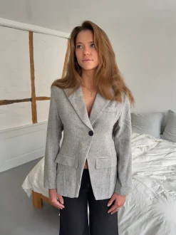 Sienna blazer i uld - Lysegrå