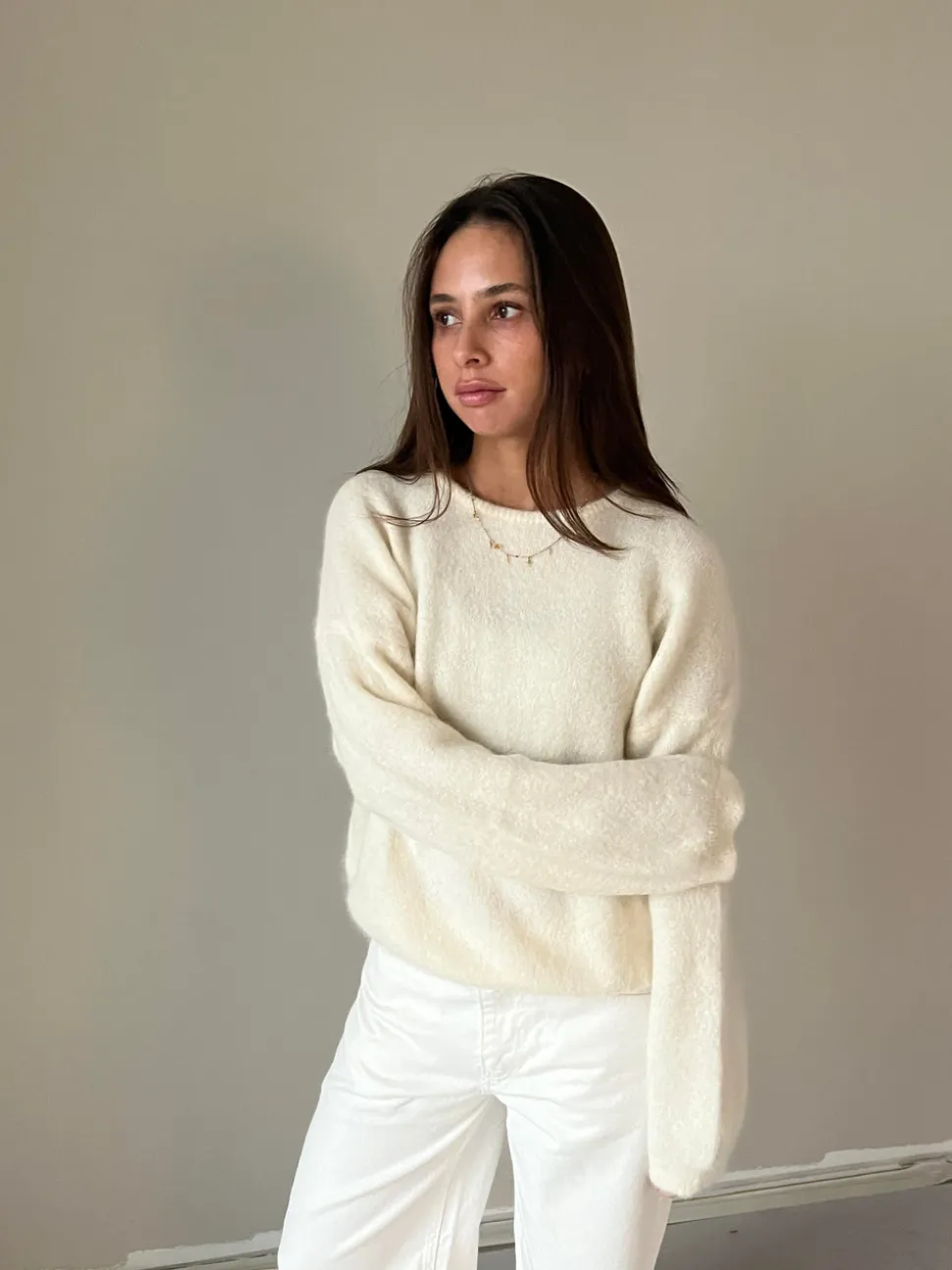 Sierra striktrøje - Off-white
