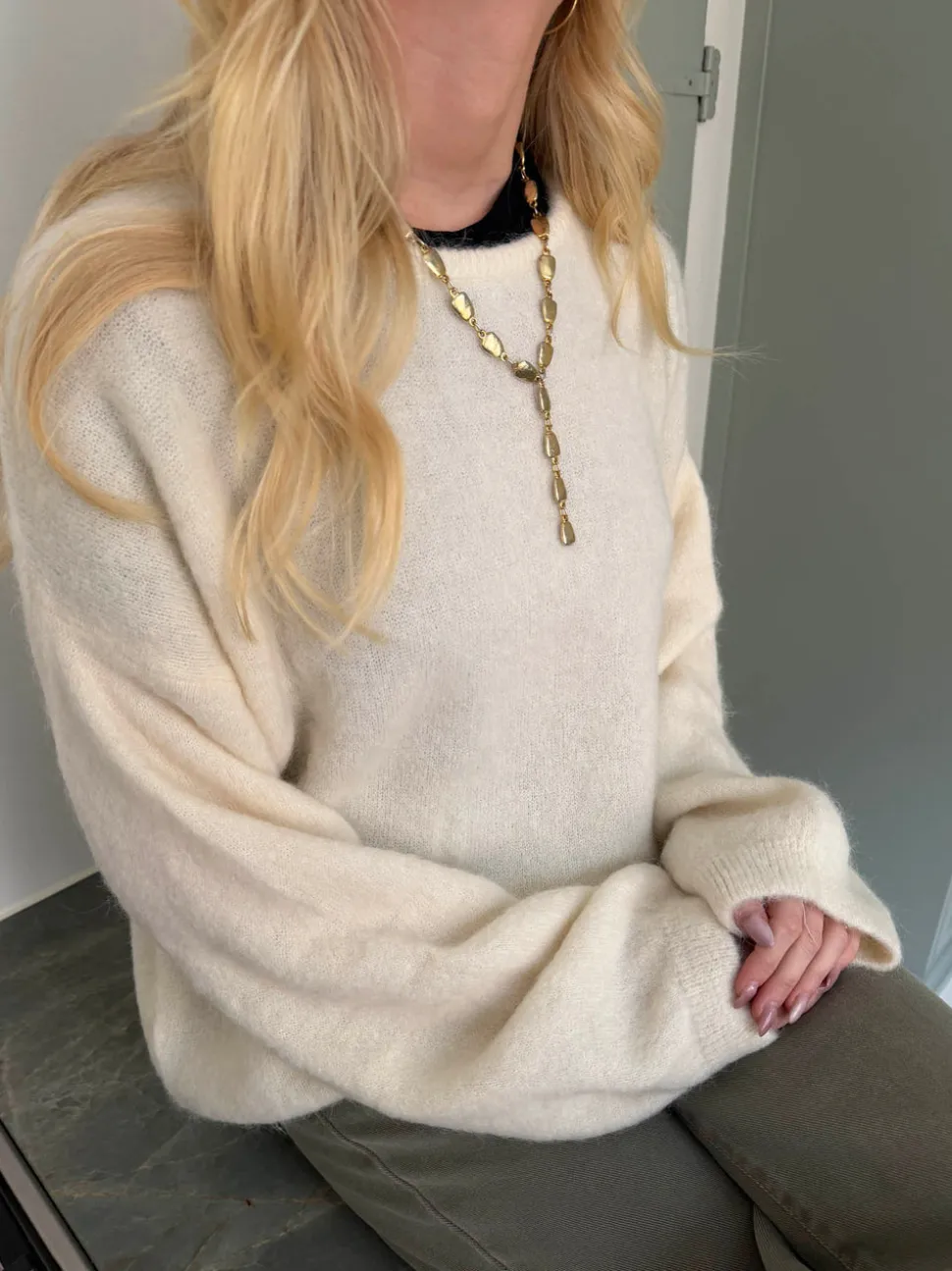 Sierra striktrøje - Off-white